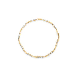 10k Yellow Gold 1/3 Cttw Diamond 3 Stone and X-Link Bracelet (I-J Color, I1-I2 Clarity) - 7.50" Inches
