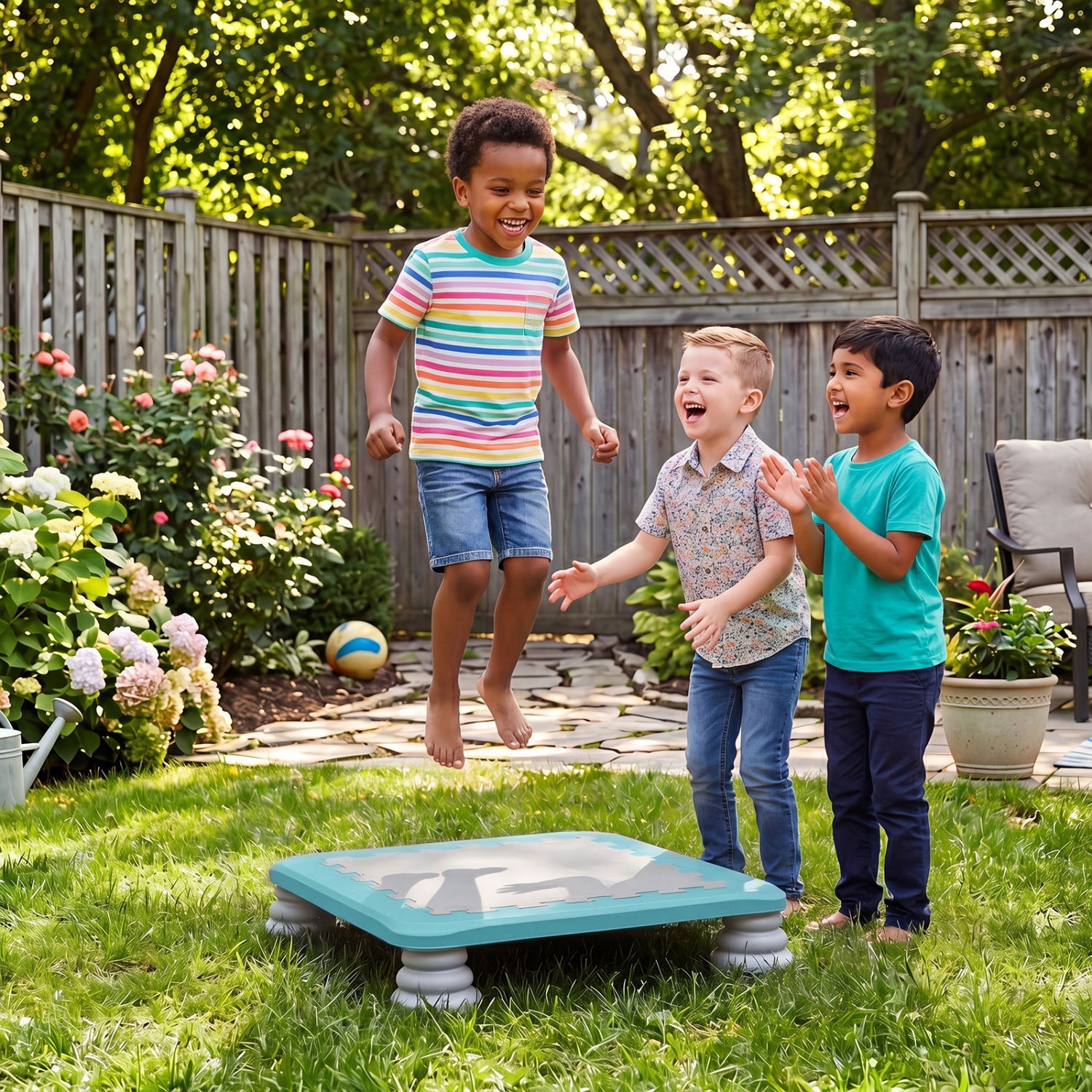 Kids Mini Trampoline 25.5 Inch with Non-Slip Foot Pads