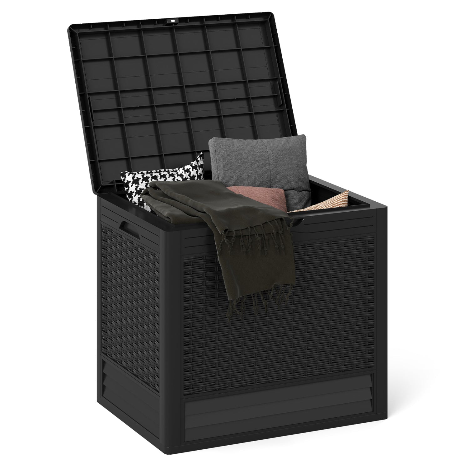 25 Gallon Outdoor Storage Box with Rattan Pattern
