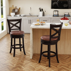 26/30 Inch Swivel Bar Stools Set of 2 Bar Chairs with Padded Seat