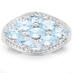 2.50 Carat Genuine  Blue Topaz .925 Sterling Silver Ring