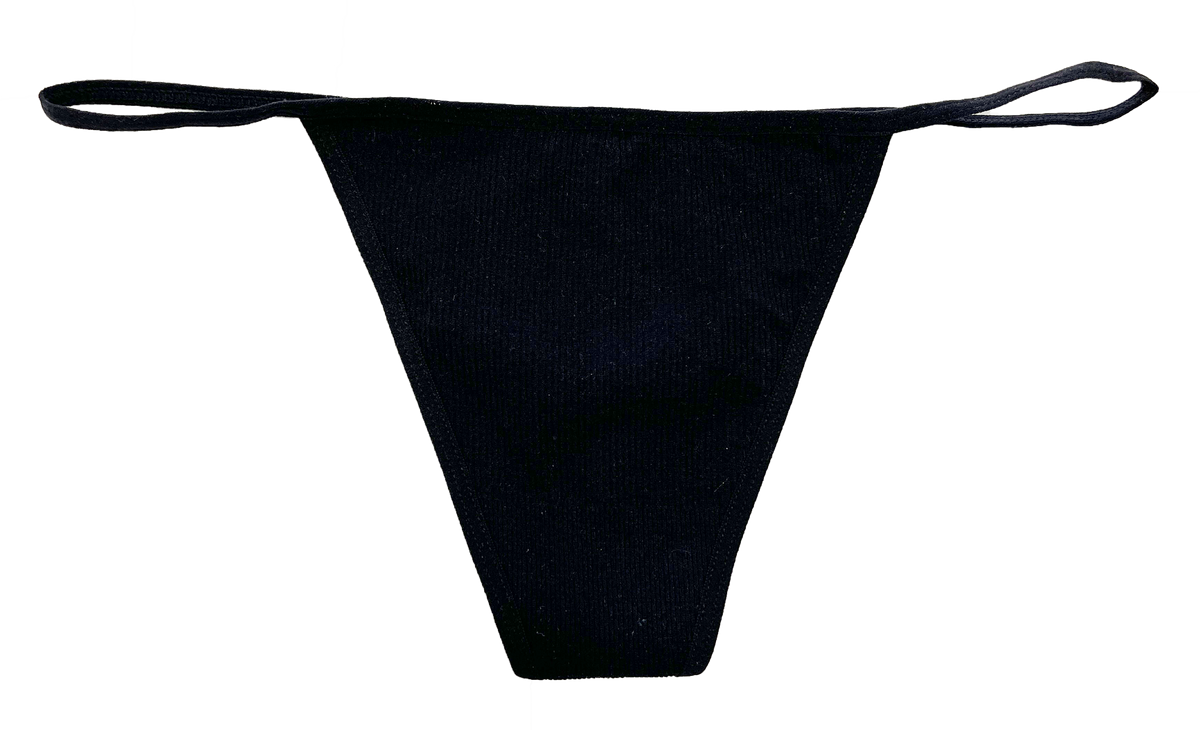 Seamless Rib Strappy Thong, XS-2X