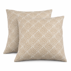 2 Pack Outdoor Throw Pillows, Waterproof & Fade-Resistant Patio Cushions (18x18 Inch)