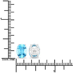 4.00 Carat Genuine Swiss Blue Topaz .925 Sterling Silver Earrings