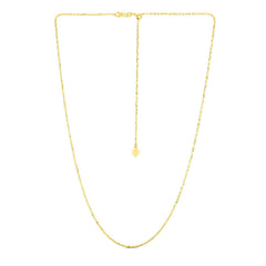 14k Yellow Gold Adjustable Sparkle Chain 1.5mm