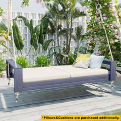 Twin Size Porch Swing Bed Seating Gray