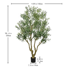 8FT Tall Artificial Olive Tree - Large Faux Potted Tree