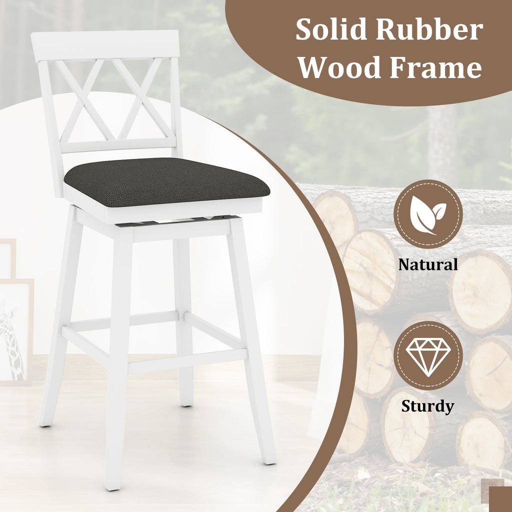 Counter Height Swivel Bar Stools with Upholstered Seat