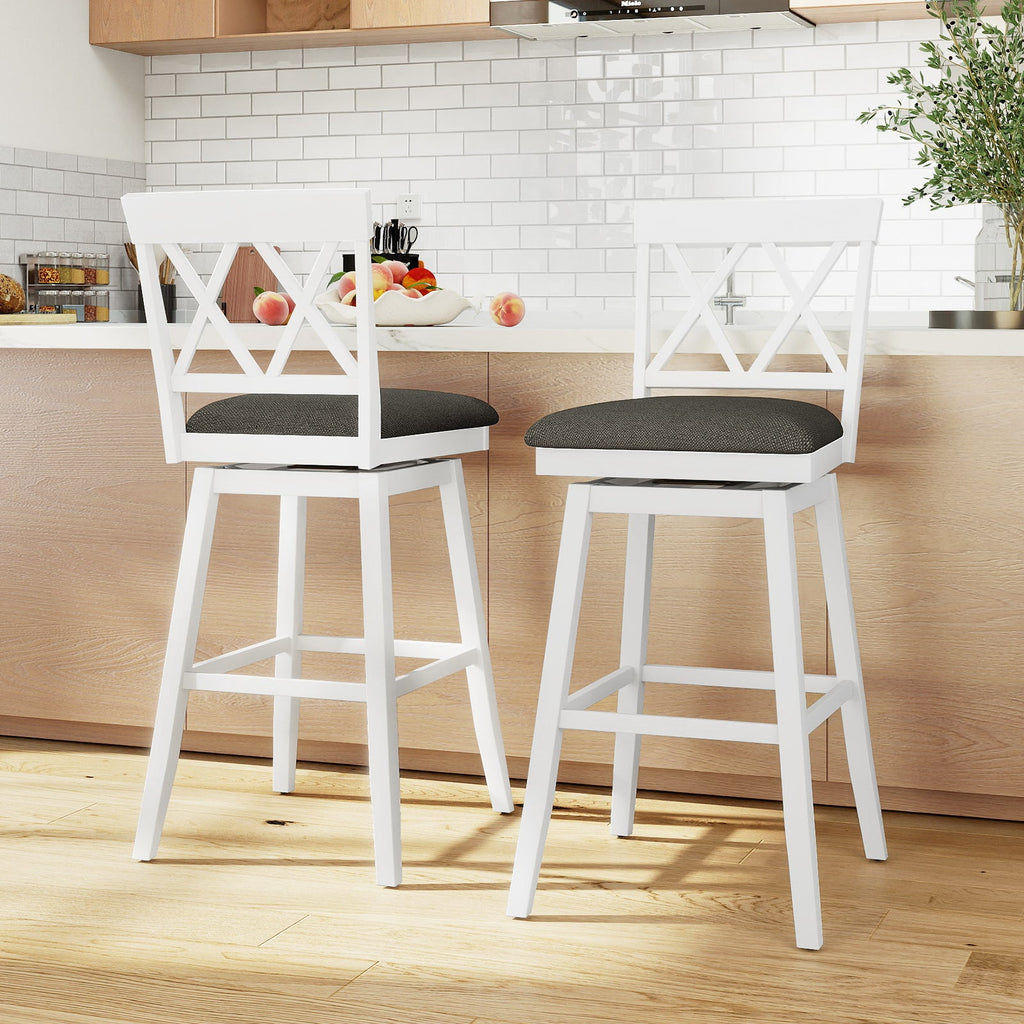 Counter Height Swivel Bar Stools with Upholstered Seat