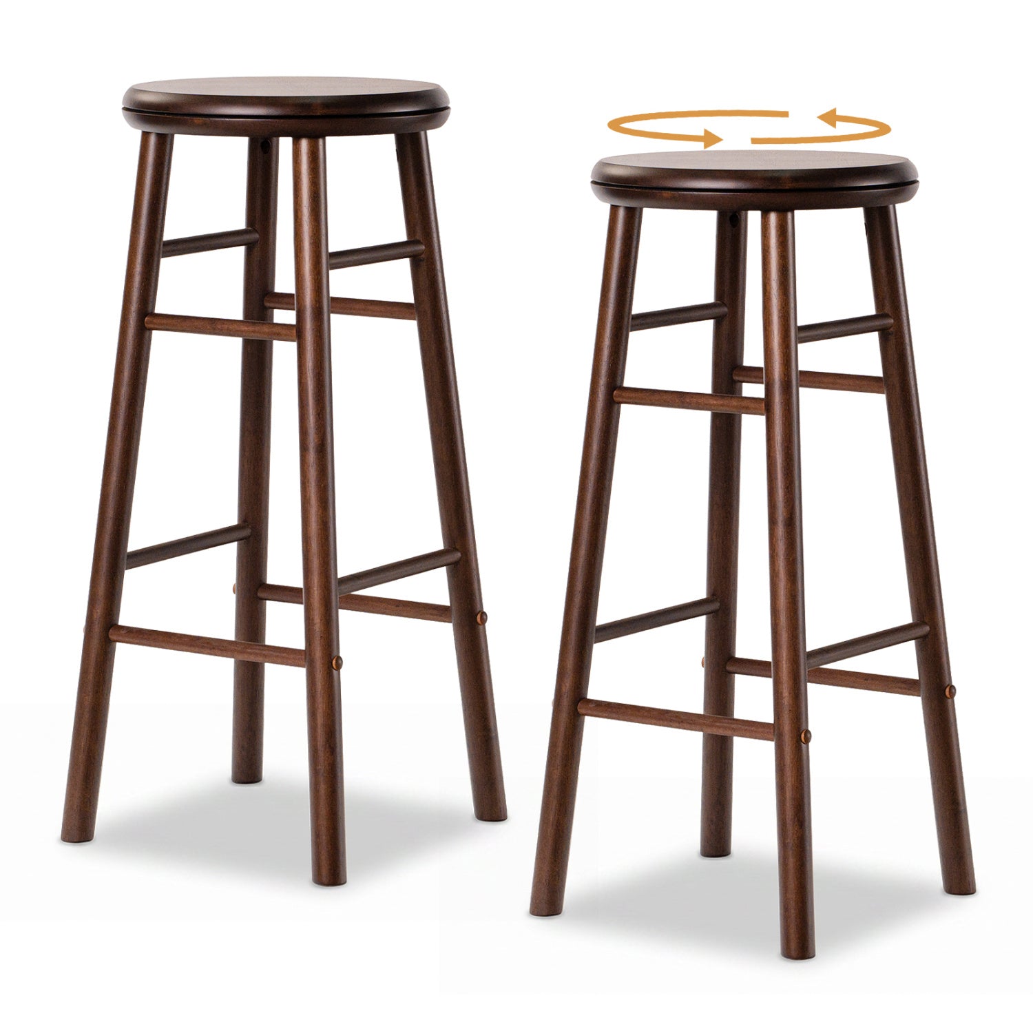29" Swivel Bar Stools Set of 2 with Footrests
