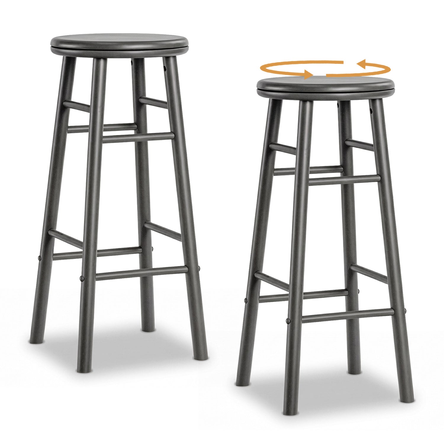 29" Swivel Bar Stools Set of 2 with Footrests