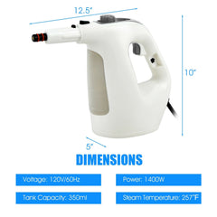 1400W Multipurpose Pressurized Steam Cleaner With 17 Pieces Accessories-Gray