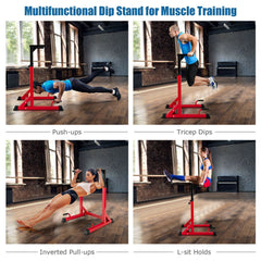 Adjustable Dip Bar with 10 Height Levels