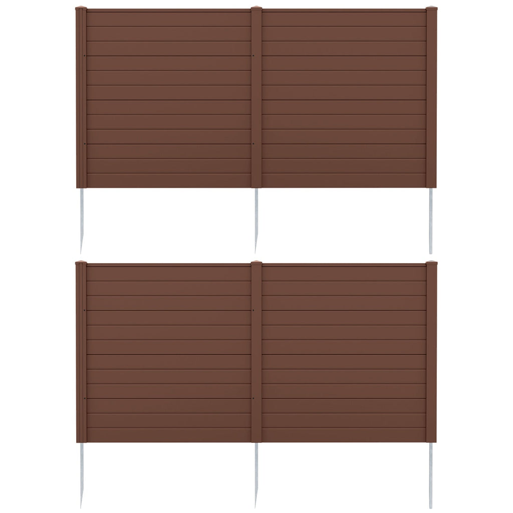 2 Panels 48 x 48 Inch Air Conditioner Trash Can Pool Equipment Enclosure-Brown