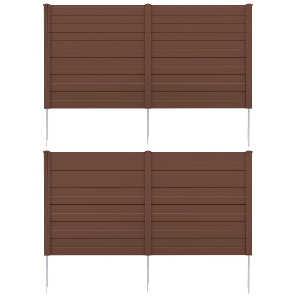 2 Panels 48 x 48 Inch Air Conditioner Trash Can Pool Equipment Enclosure-Brown