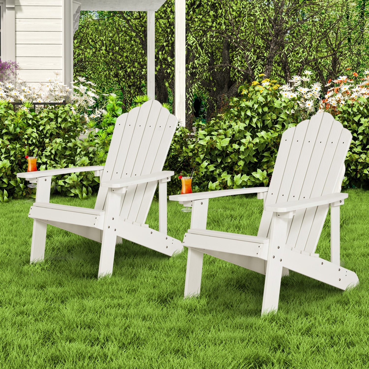 Adirondack Chair Set - Adult & Kids Pair for Patio