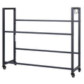2-Tier Drink Crate Rack with 4 Universal Wheels for Beer and Water Kitchen and Bar