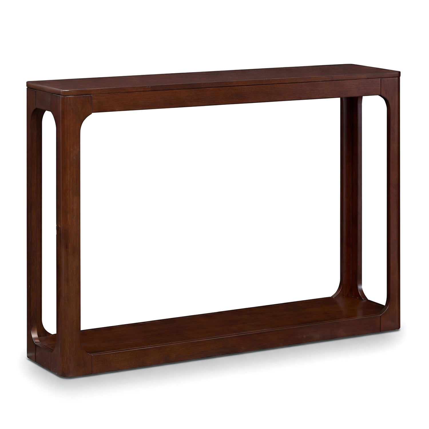 2-Tier Mid Century Wood Console Table with Storage Shelf