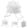 2 in 1 Baby Bassinet with Rocking Motion Foldable Bedside Sleeper with Breathable Mesh