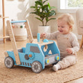 2-in-1 Wooden Baby Walker with Adjustable Speed and Storage