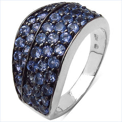 1.68 Carat Genuine Tanzanite .925 Sterling Silver Ring