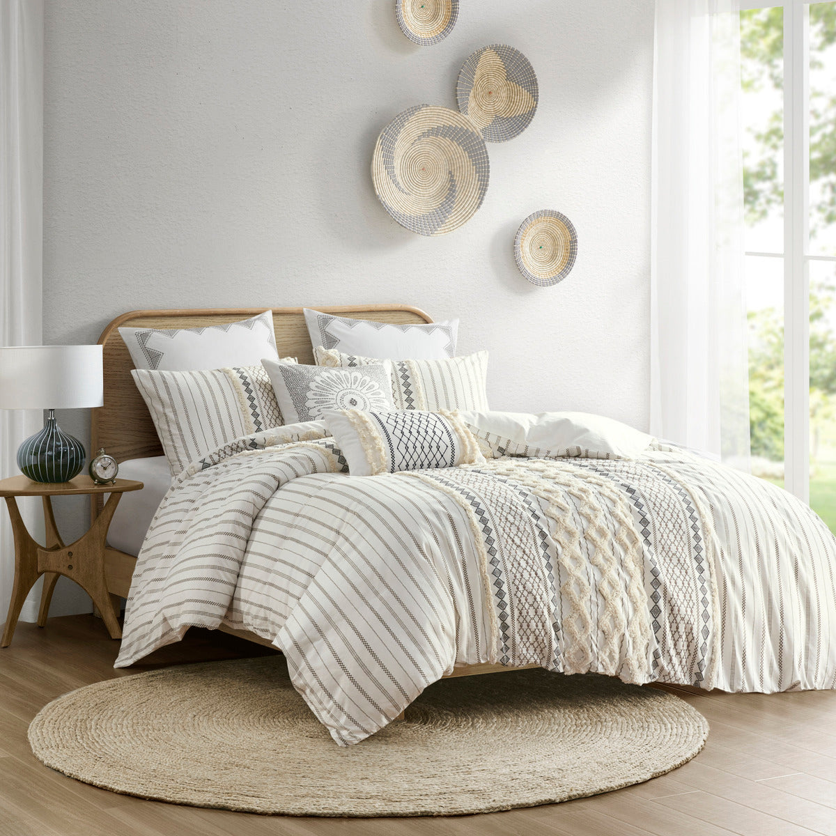 Full Queen Cotton Chenille Duvet Set