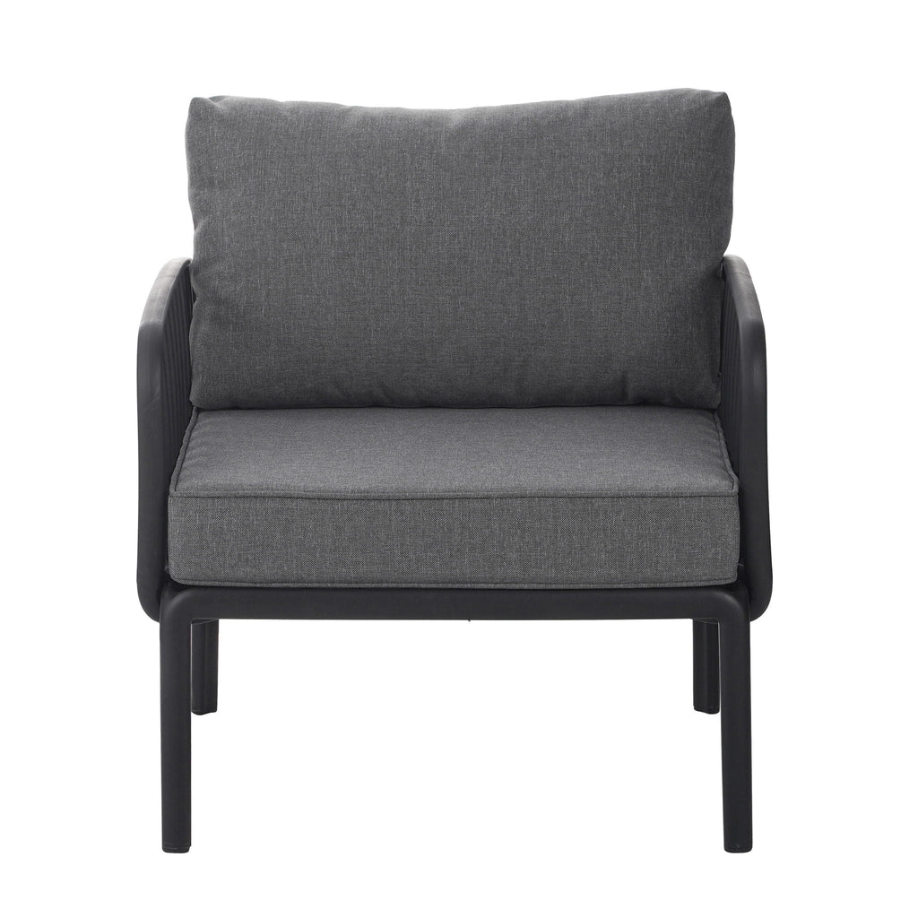 Outdoor Patio Club Chair with Waterproof Thick Cushion