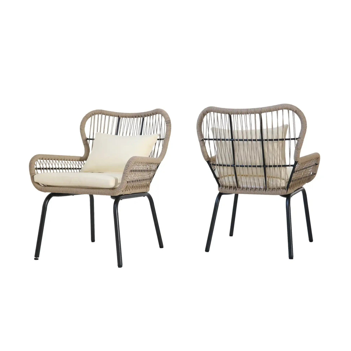 Southport Club Chair With Woven Rope And Cushions