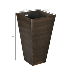 Outsunny 28" Tall Outdoor Planters, Set of 3 Large Taper Planters