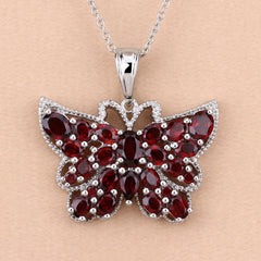 4.90 Carat Genuine Garnet .925 Sterling Silver Pendant