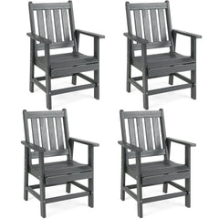 Set of 4 Patio Dining Chairs with Wide Armrests