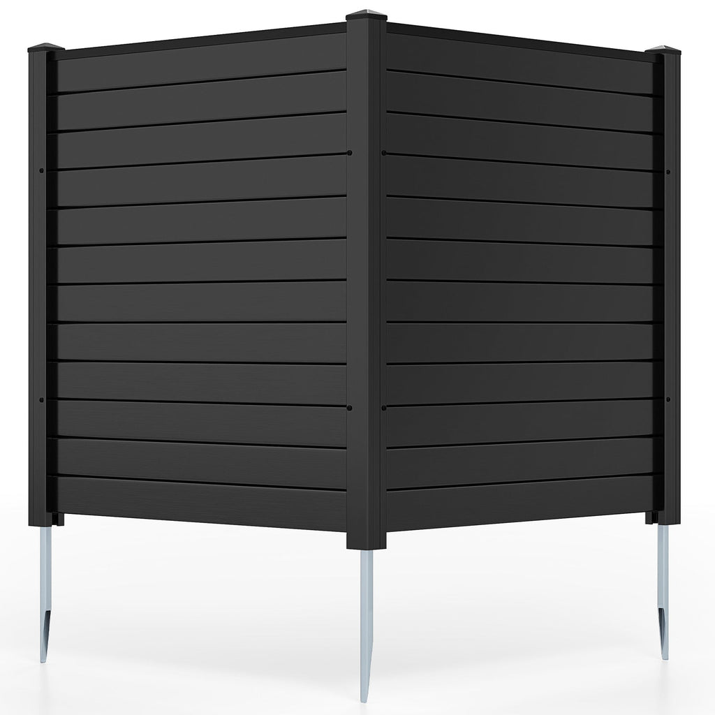 Air Conditioner Fence 48-Inch Privacy Screen 2-Panel for Trash Can with Metal Stakes