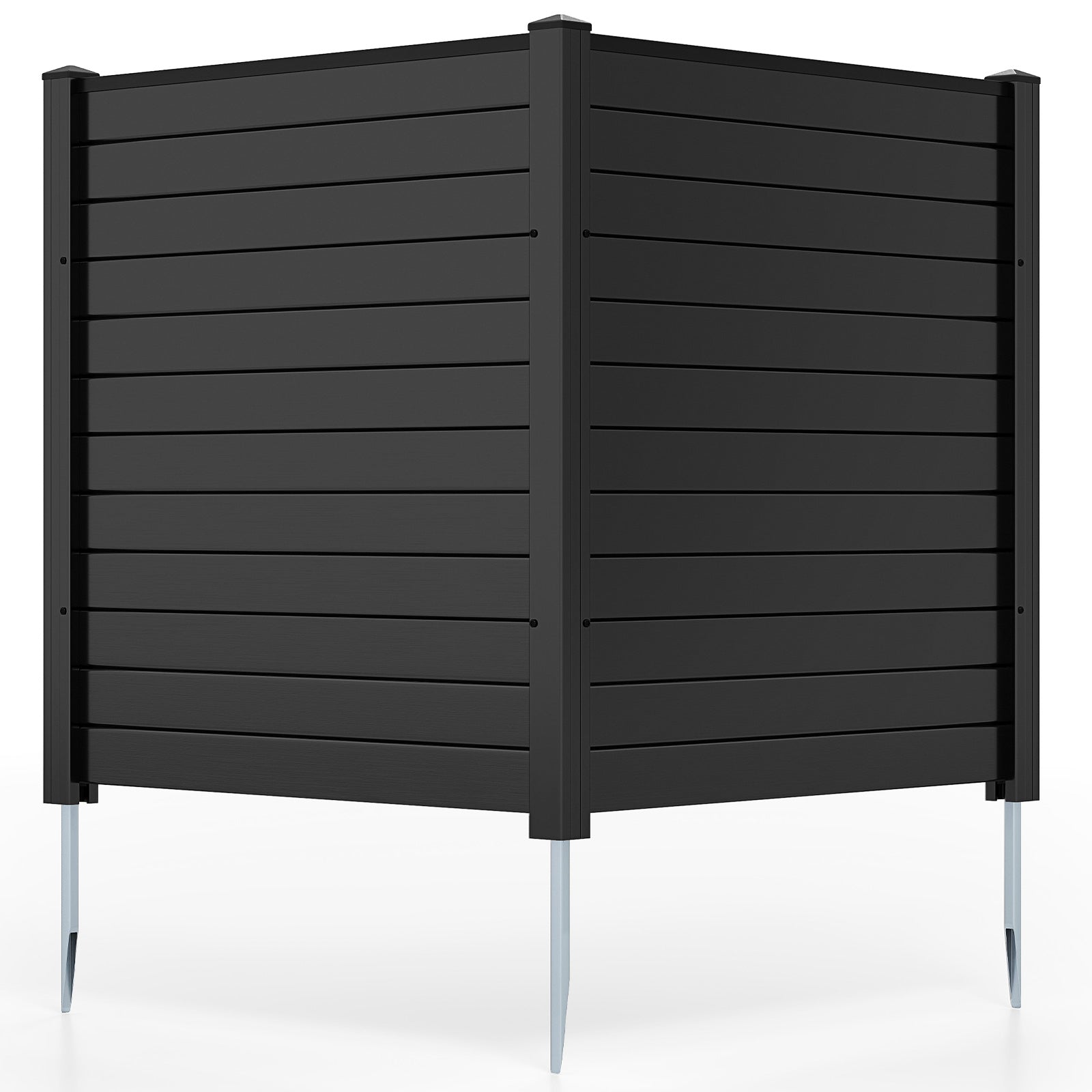 Air Conditioner Fence 48-Inch Privacy Screen 2-Panel for Trash Can with Metal Stakes