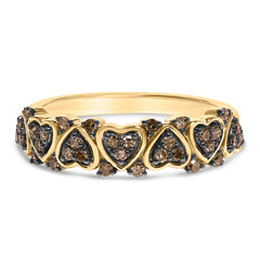 10K Yellow Gold Plated .925 Sterling Silver 1/3 cttw Natural Diamond Band Ring - Size 7