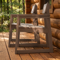 HDPE Outdoor Dining Armchairs with Backrest and Armrests