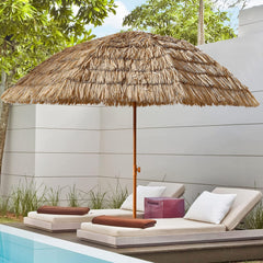 8' Thatched Patio Tiki Umbrella Tropical Palapa