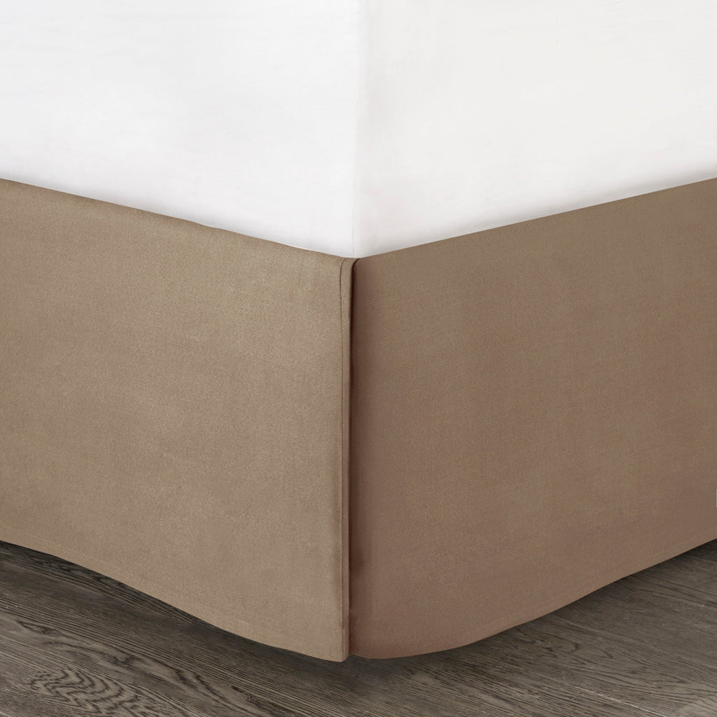 7 Piece Faux Suede Comforter Set Tan Cal King