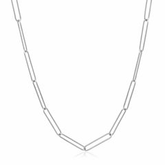 14k White Gold Wire Paperclip Chain (2.7mm)