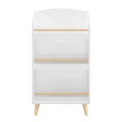 Bookshelf 3 Tier Book Organizer With Toy Storage - White