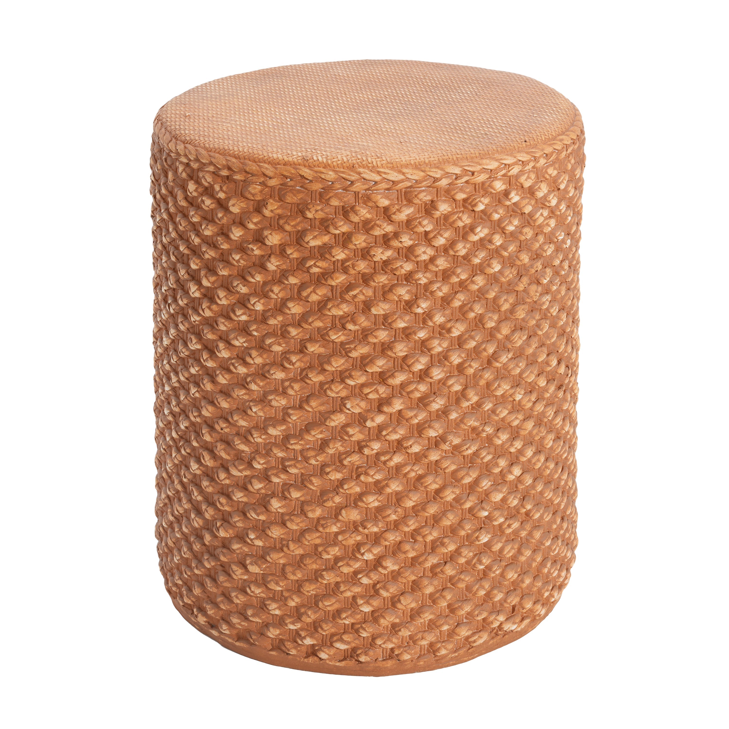 Evie Outdoor Patio Round MGO Side Table Brown