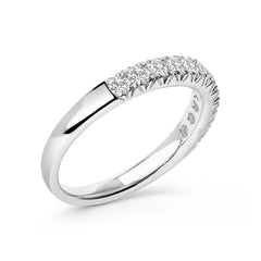 14K White Gold 1/2 Cttw Round Diamond 11 Stone Classic Band