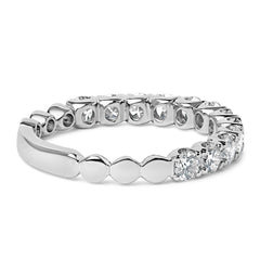 14K White Gold 1.00 Cttw Round Diamond Prong Set Wedding Band