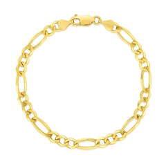 10k Yellow Gold Solid Figaro Bracelet (4.50 mm)