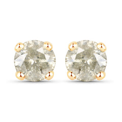 1.16 Carat Genuine LB Diamond 14K Yellow Gold Earrings