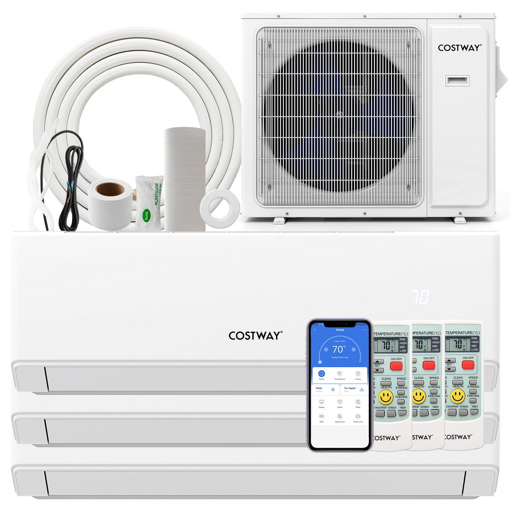 36000 BTU 3 Zone 23 SEER2 Mini Split Air Conditioner Wifi Enabled with Heat Pump