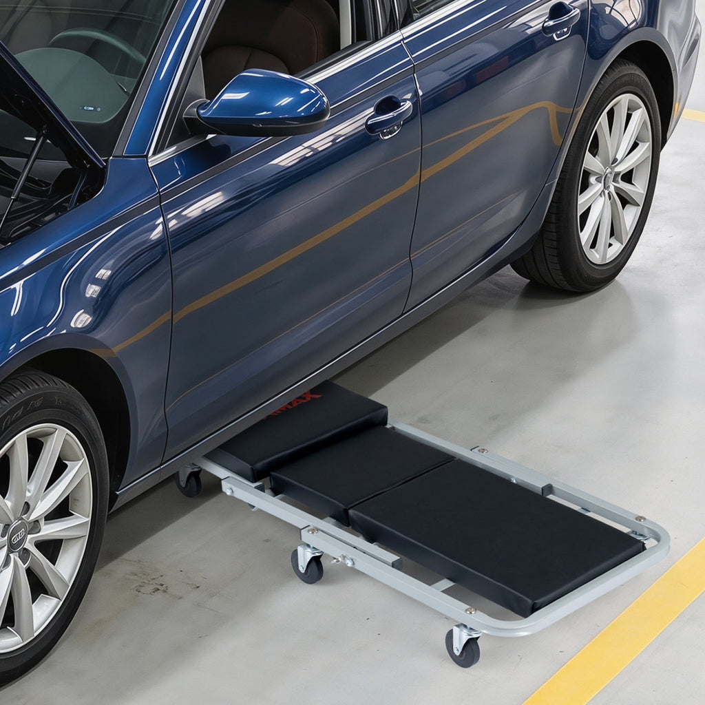 2-in-1 Mechanic Creeper and Z-Seat with 6 Swivel Casters