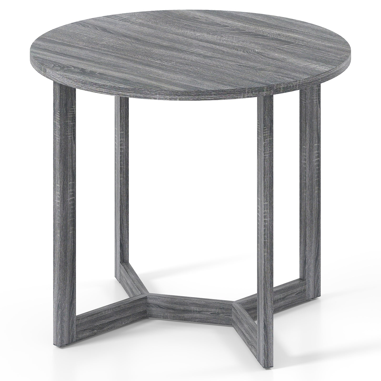 36 Inch Round Wood Dining Table for 2-4 People with Wing-shaped Pedestal Base-Black
