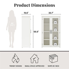 Lulu - Curio Cabinet - White Oak