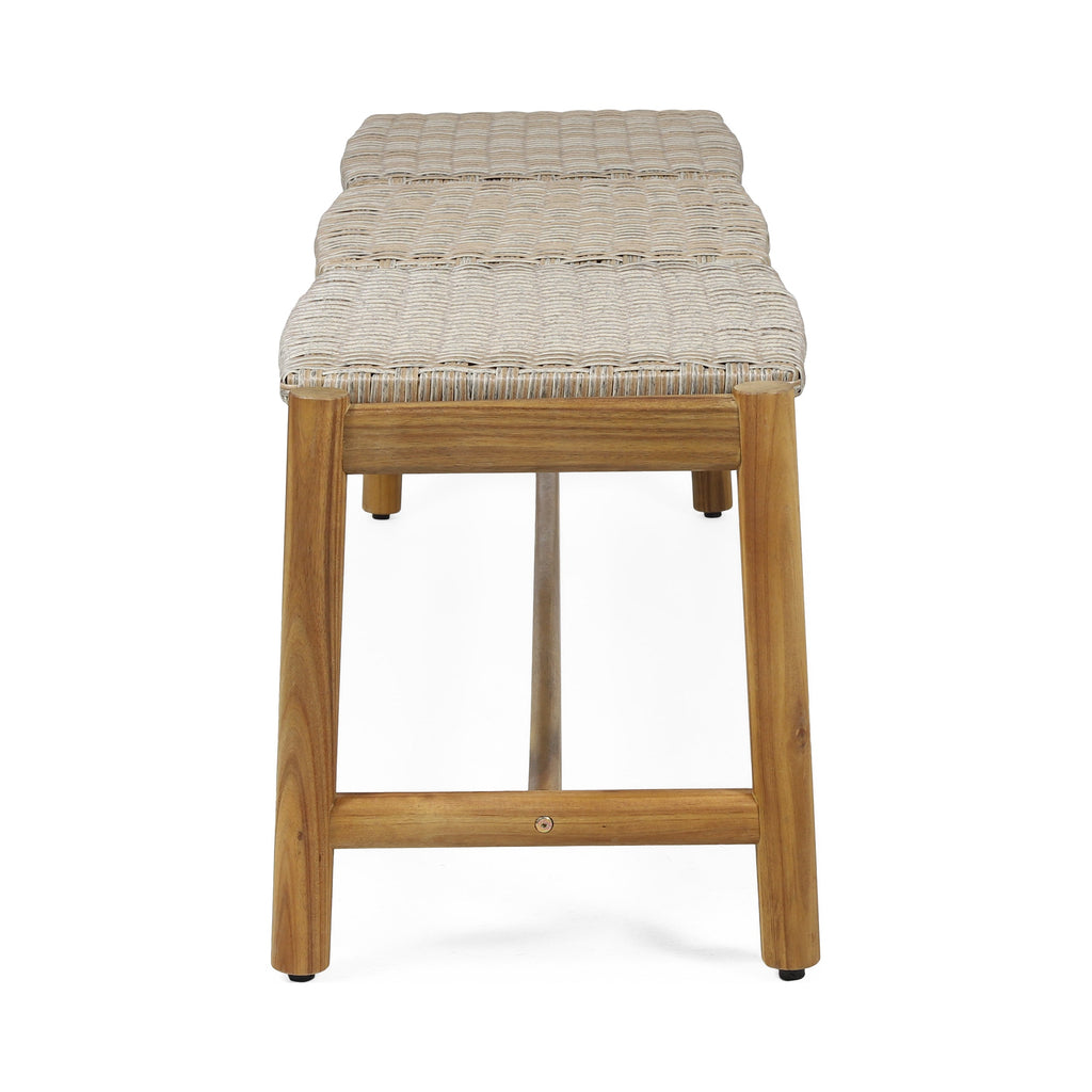 Acacia Wood 3 Seater Bench Outdoor Patio