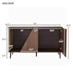 Cat Furniture 2 IN 1 Modern Walnut Cabinet Side Table With Spring-Loaded Door